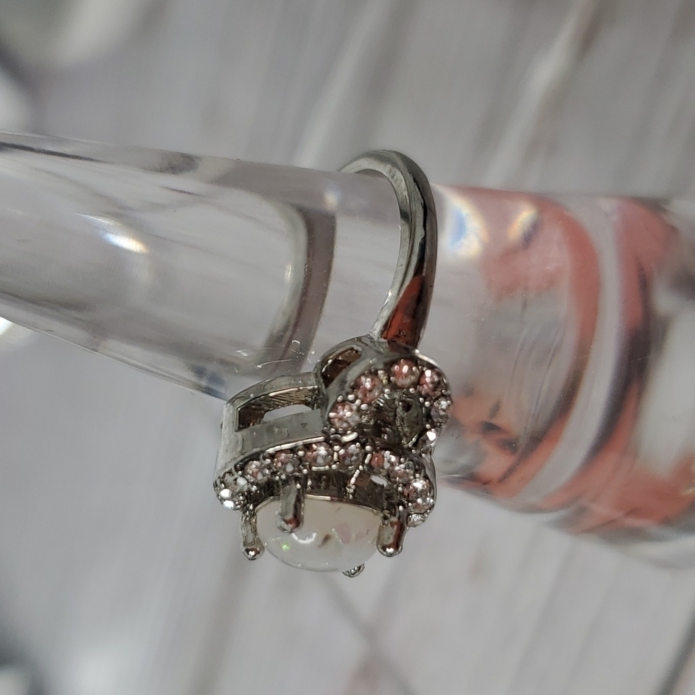 SILVER RING SIZE 5.5 5 1/2โ RHINESTONES FASHION NEW - Picture 13 of 17